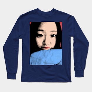 FUNNY TENDER SWEET BEAUTIFUL ASIAN GIRL BLUE RED Long Sleeve T-Shirt